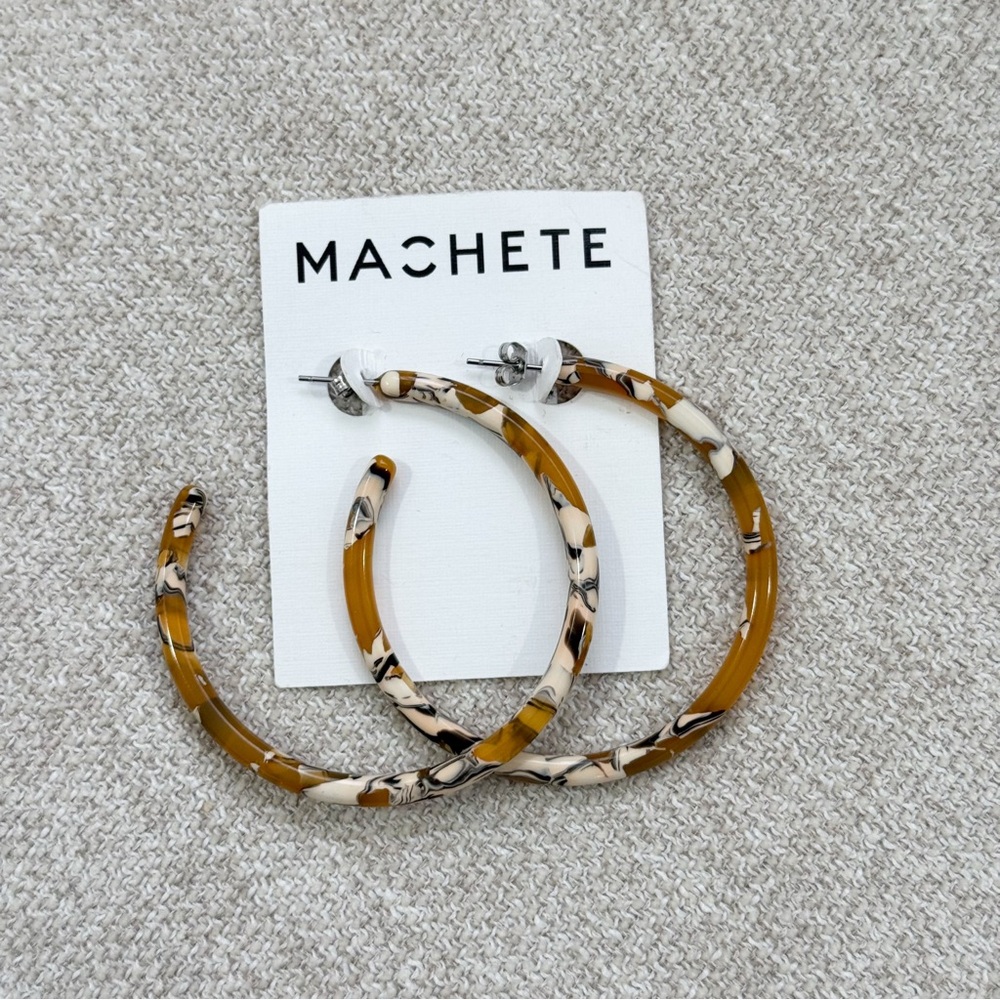 NWT Machete Large Hoops in Calico